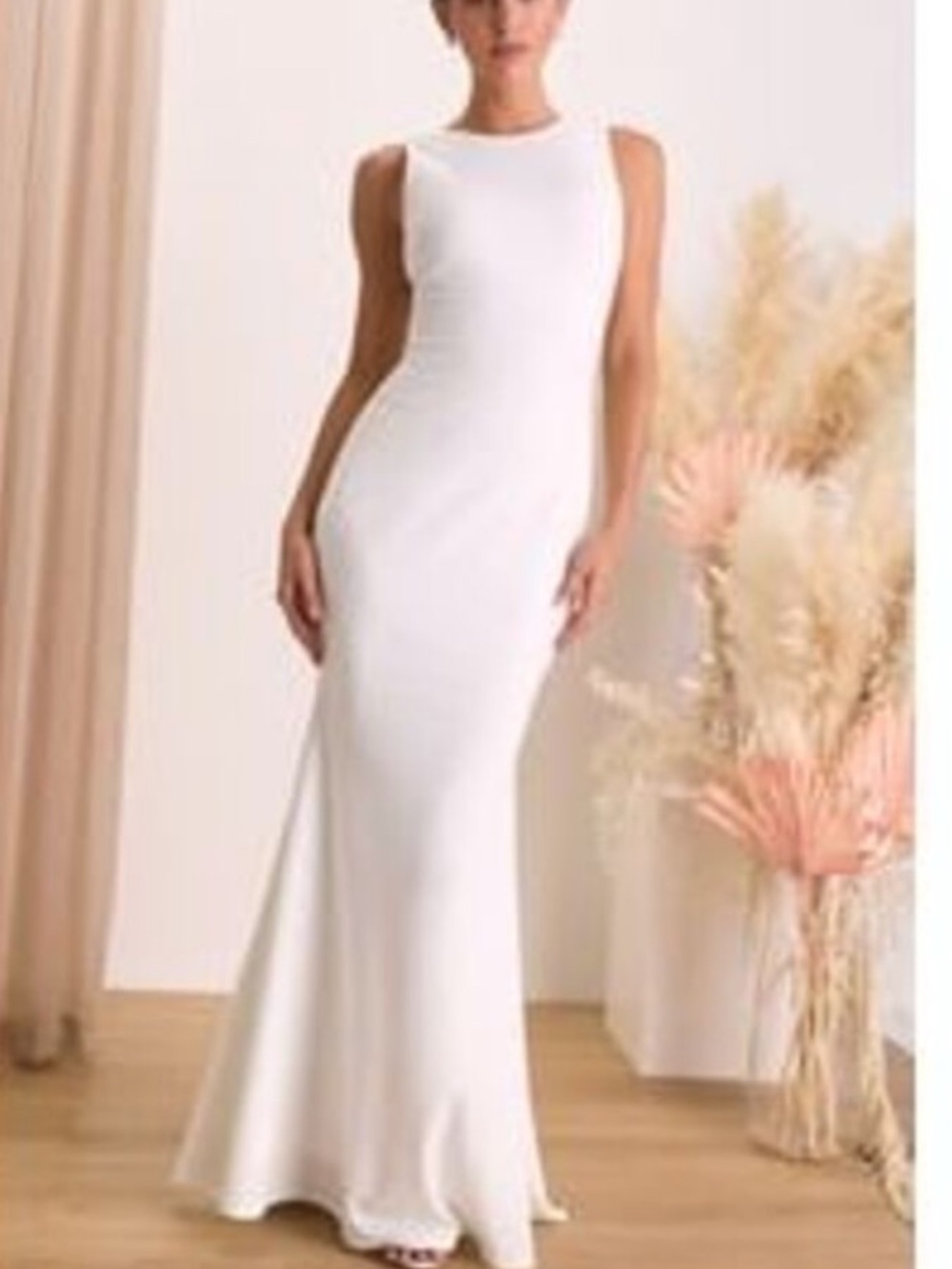 New Lulus Va Va Voom Elegant White Sleeveless Maxi Dress Sz Medium